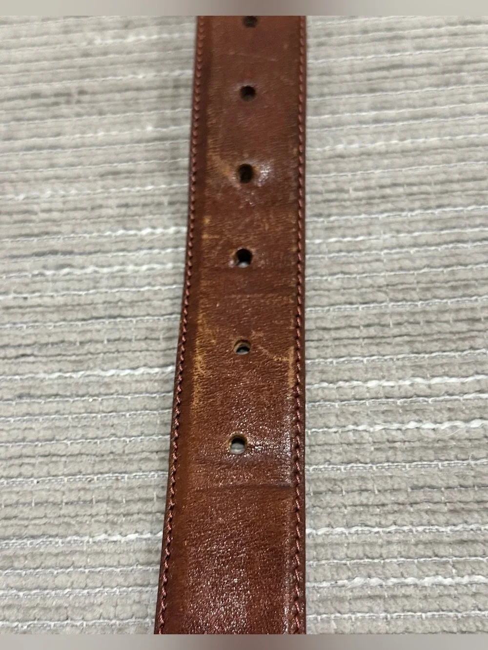 W. Kleinberg Men's‎ Brown Glazed Calfskin Leather Dress Belt Silver Buckle 40